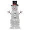 42" Glitter Square Snowman, White LED Lights